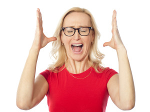 Frustrated Aged Woman Shouting